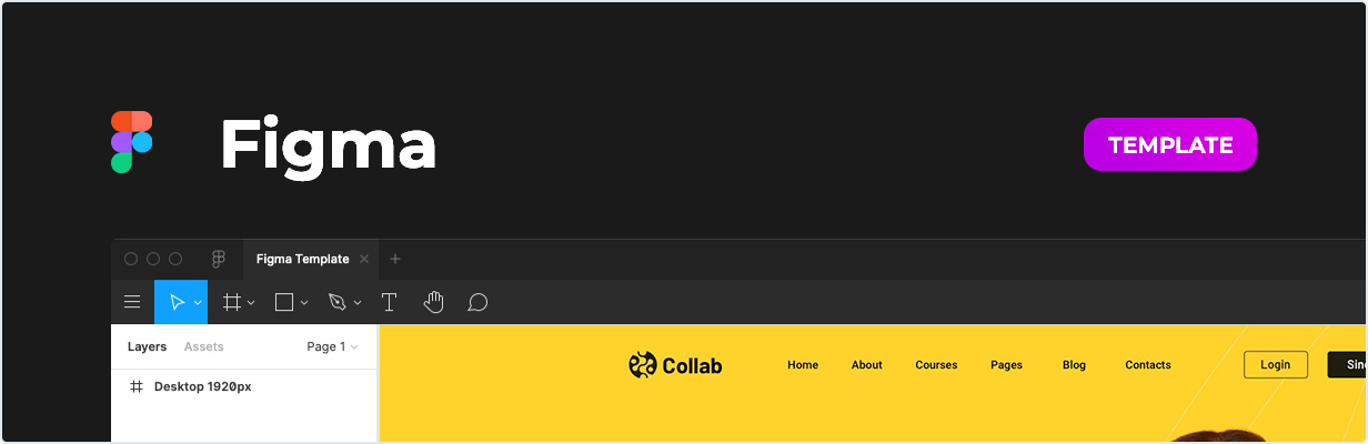 Collab – Online Learning Platform Template for Figma