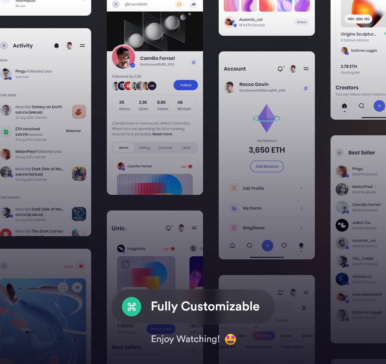 Unic – NFT Marketplace HTML Mobile Template - 9