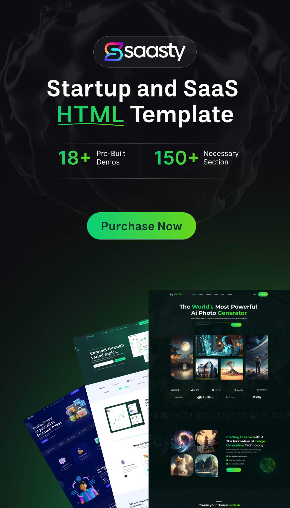 Saasty - Sass, AI & Software Startup Business Template