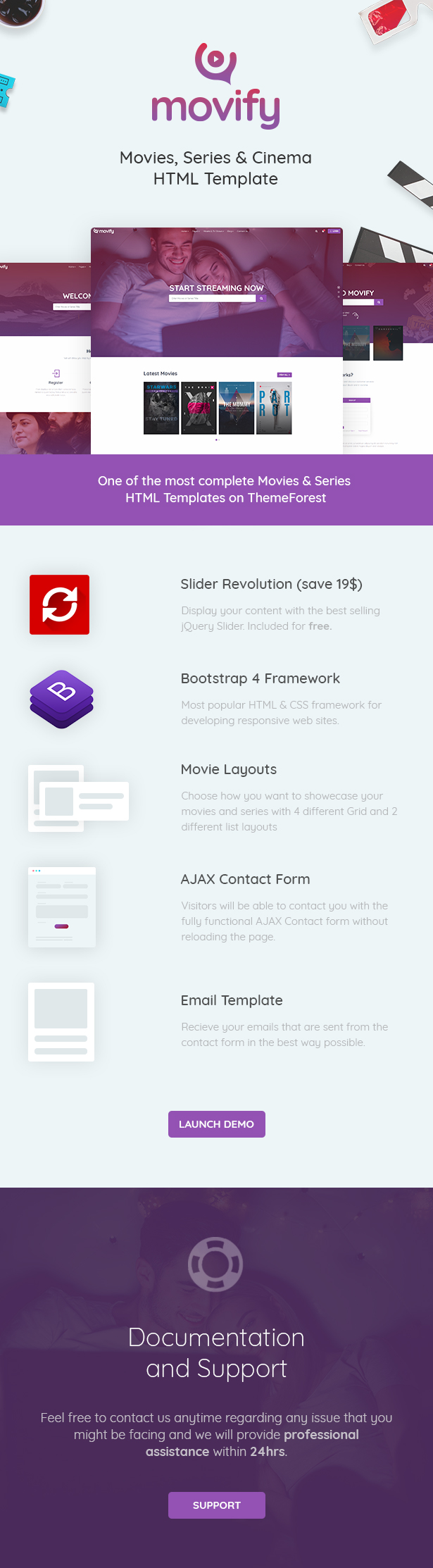 Movify - Movies, TV Shows & Cinema HTML Template - 1