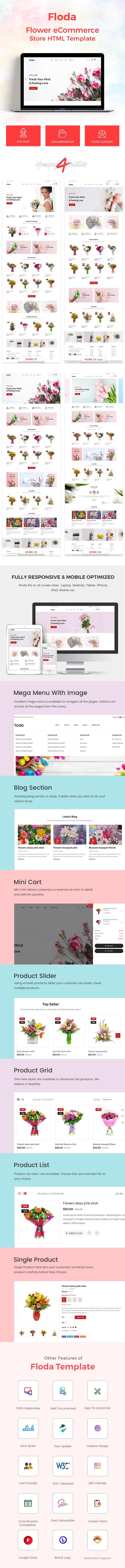 Floda – Flower Store HTML Template - 1
