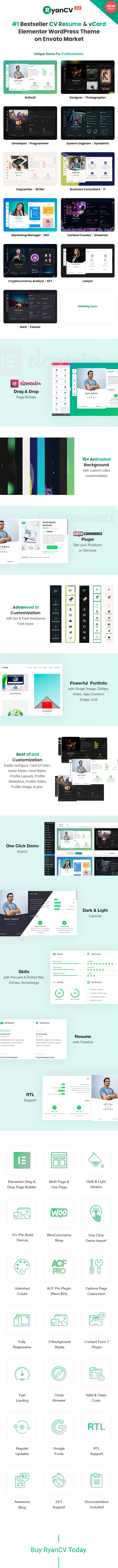 Resume / CV / vCard WordPress Theme