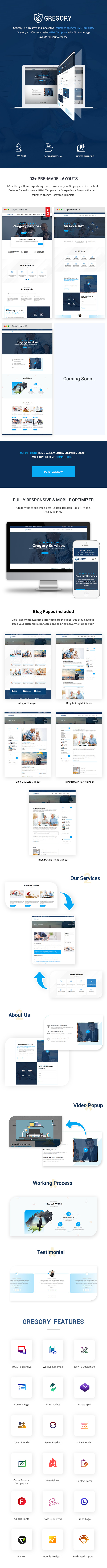 Insurance Agency HTML Template - Gregory - 1