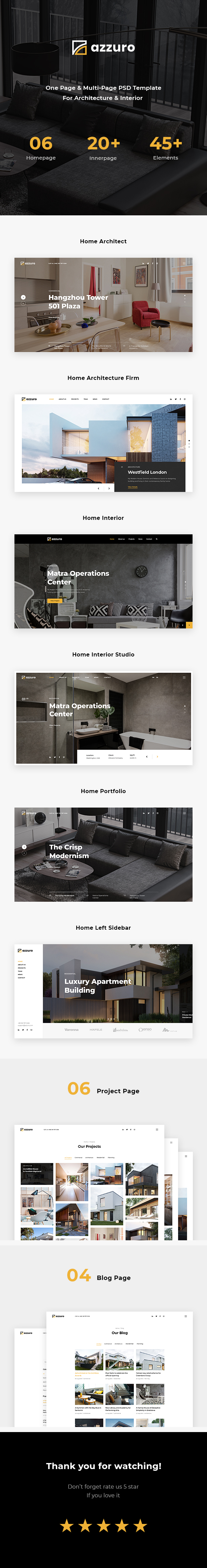Azzuro | Architecture & Interior PSD Template - 1