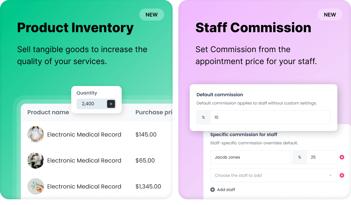 Booknetic - Product Inventory & Staff Commission