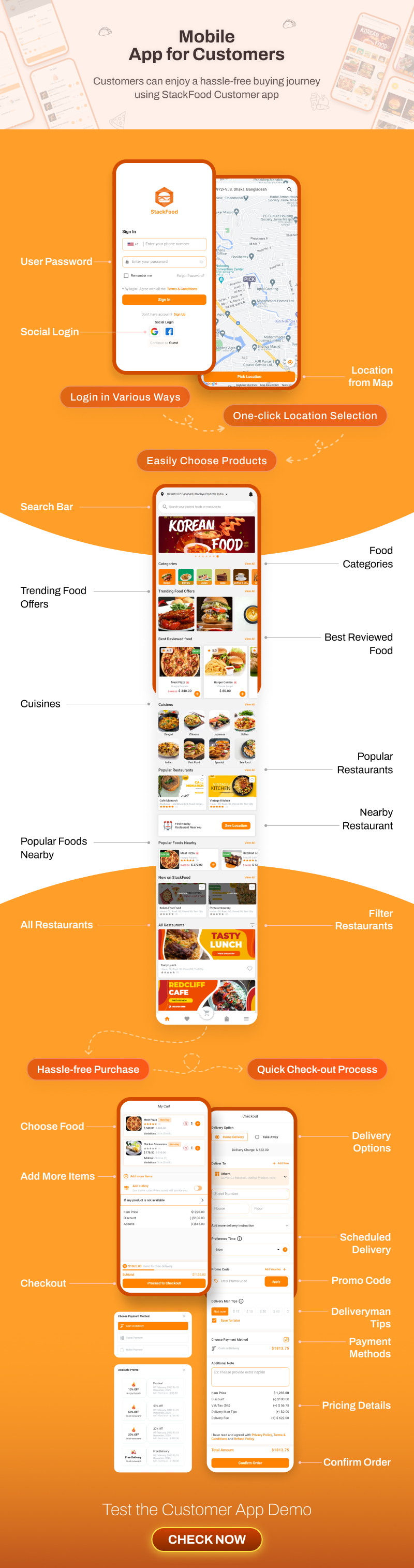 StackFood multi restaurant food delivery app source code by 6amtech
