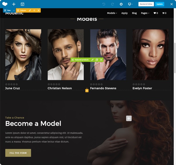 Modellic. Model Agency WordPress Theme