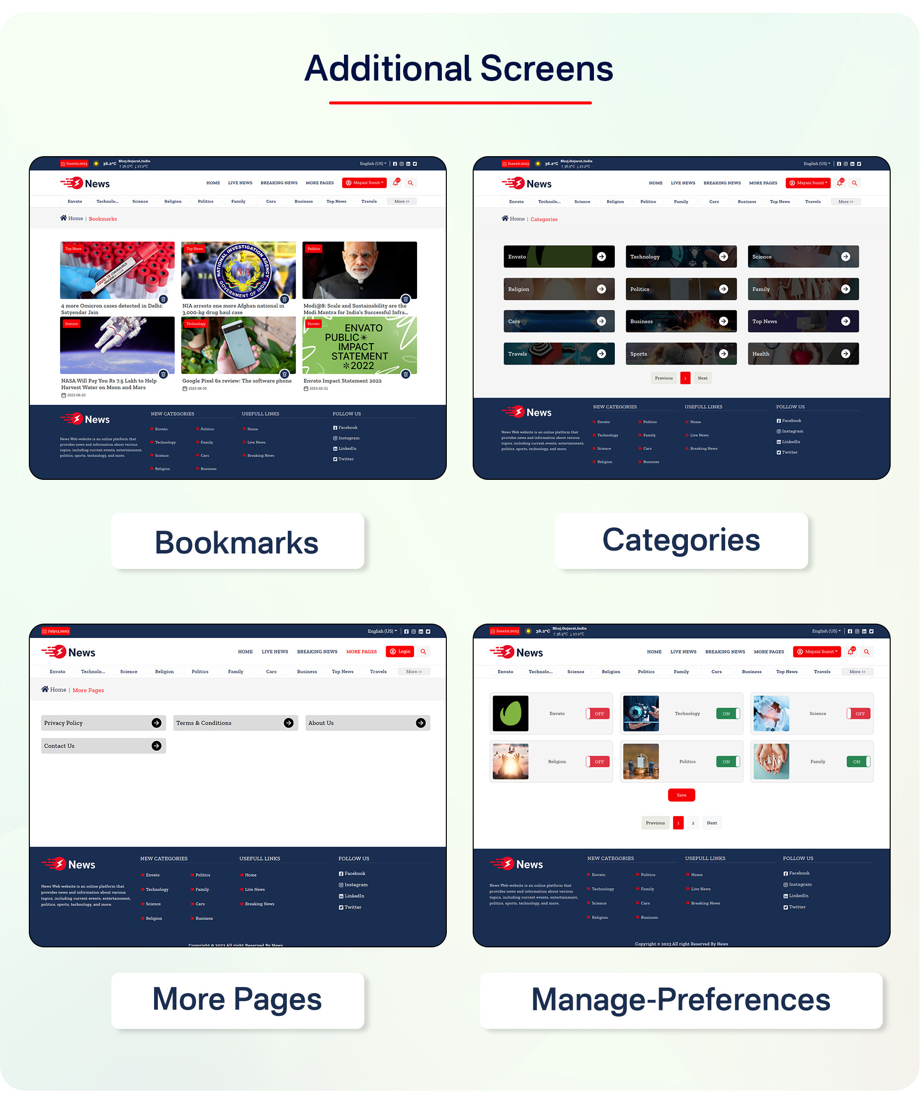 Aplicativo de notícias e Web -Flutter News App para Android e IOS |  Site de notícias com painel de administração - 22