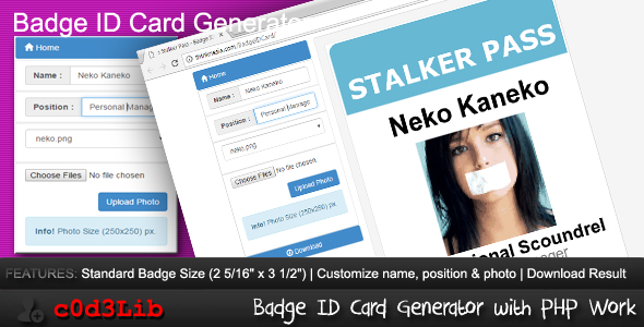 Badge ID Card Generator - CodeCanyon Item for Sale
