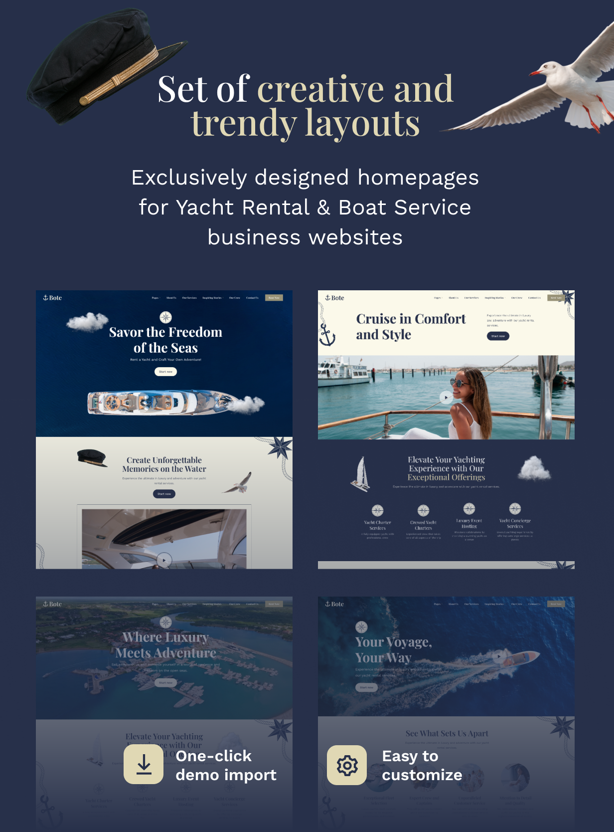 Bote - Yacht Rental & Boat Service WordPress Theme