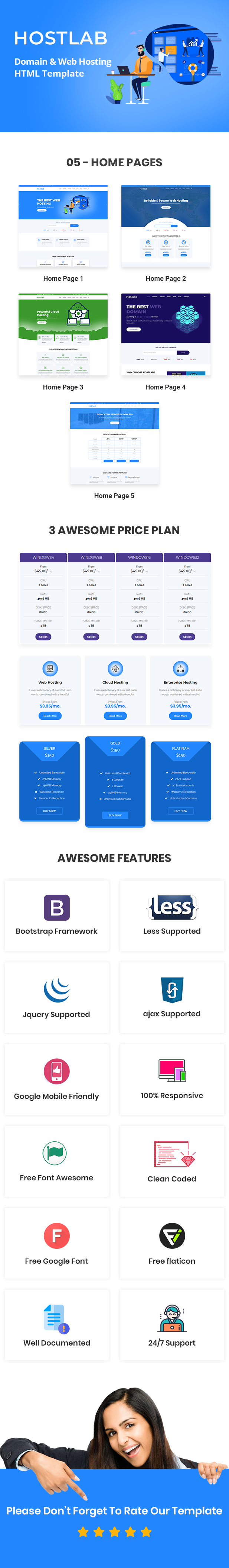 Hostlab - Domain & Web Hosting HTML Template