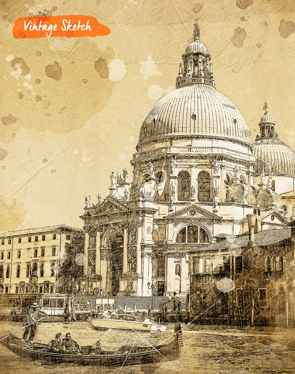 vintage sketch photoshop action