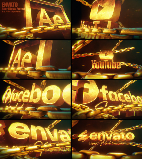 Chain Gold Logo Reveal, After Effects Project Files | VideoHive