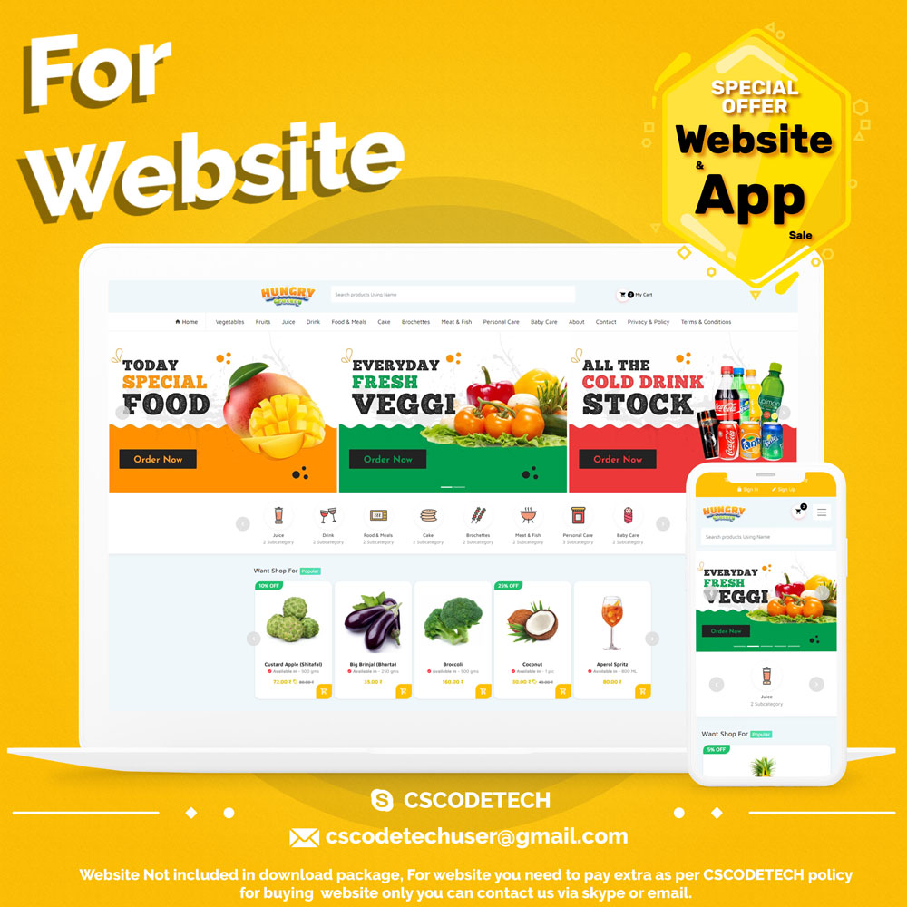 Hungry Grocery Delivery Android App and Delivery Boy App with Interactive Admin Panel - 2