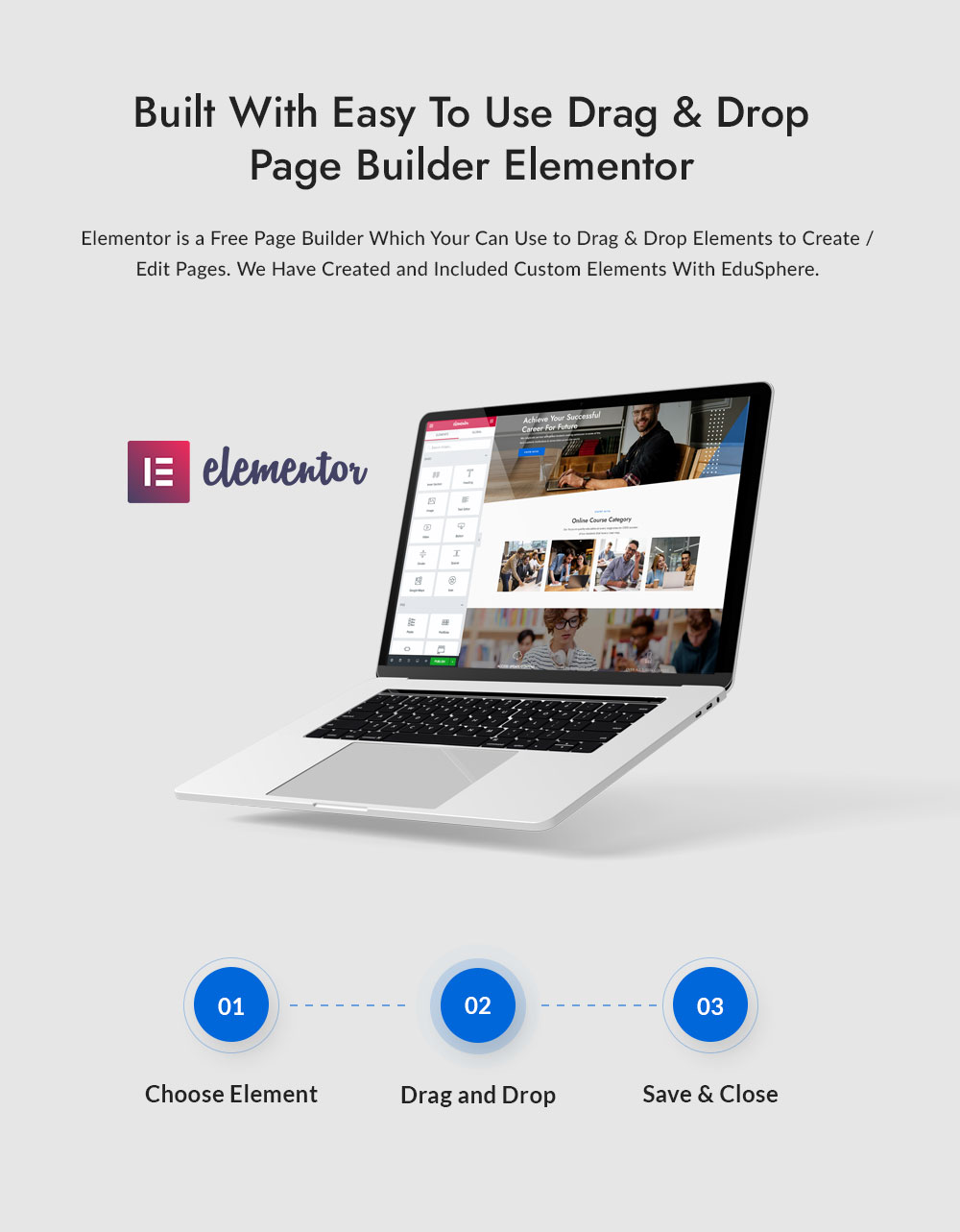 Drag and Drop Page Builder Elementor