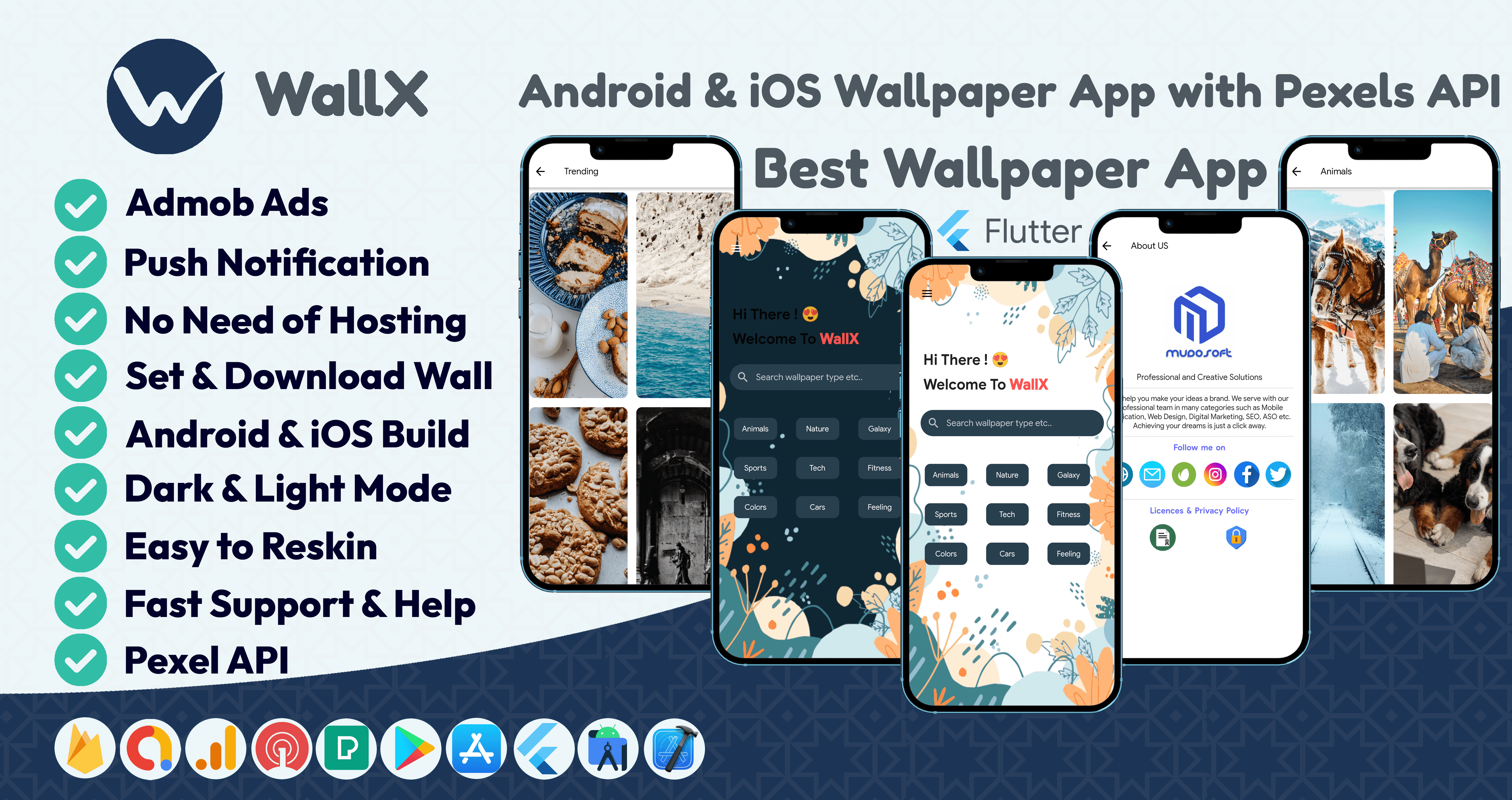 WallX - Wallpaper App - Flutter + Admob + Onesignal