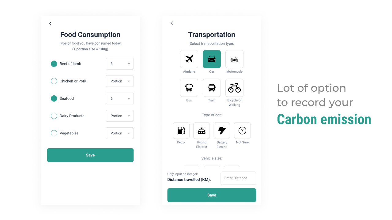 Carbon footprint tracker flutter app - android ios - 5