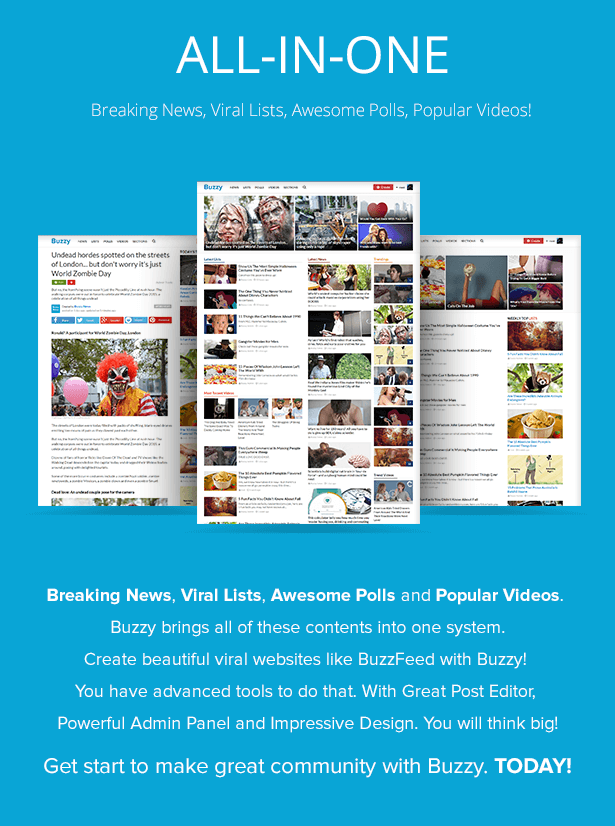 Buzzy Theme GPL – News, Viral Lists, Polls and Videos