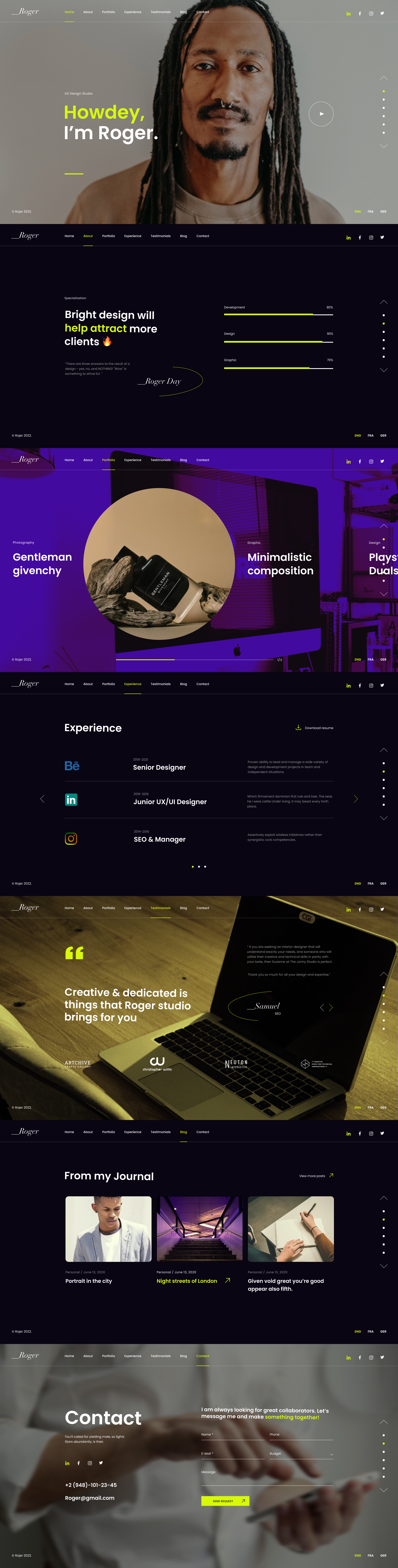 Roger Day. - Personal CV/Resume WordPress Theme - 4