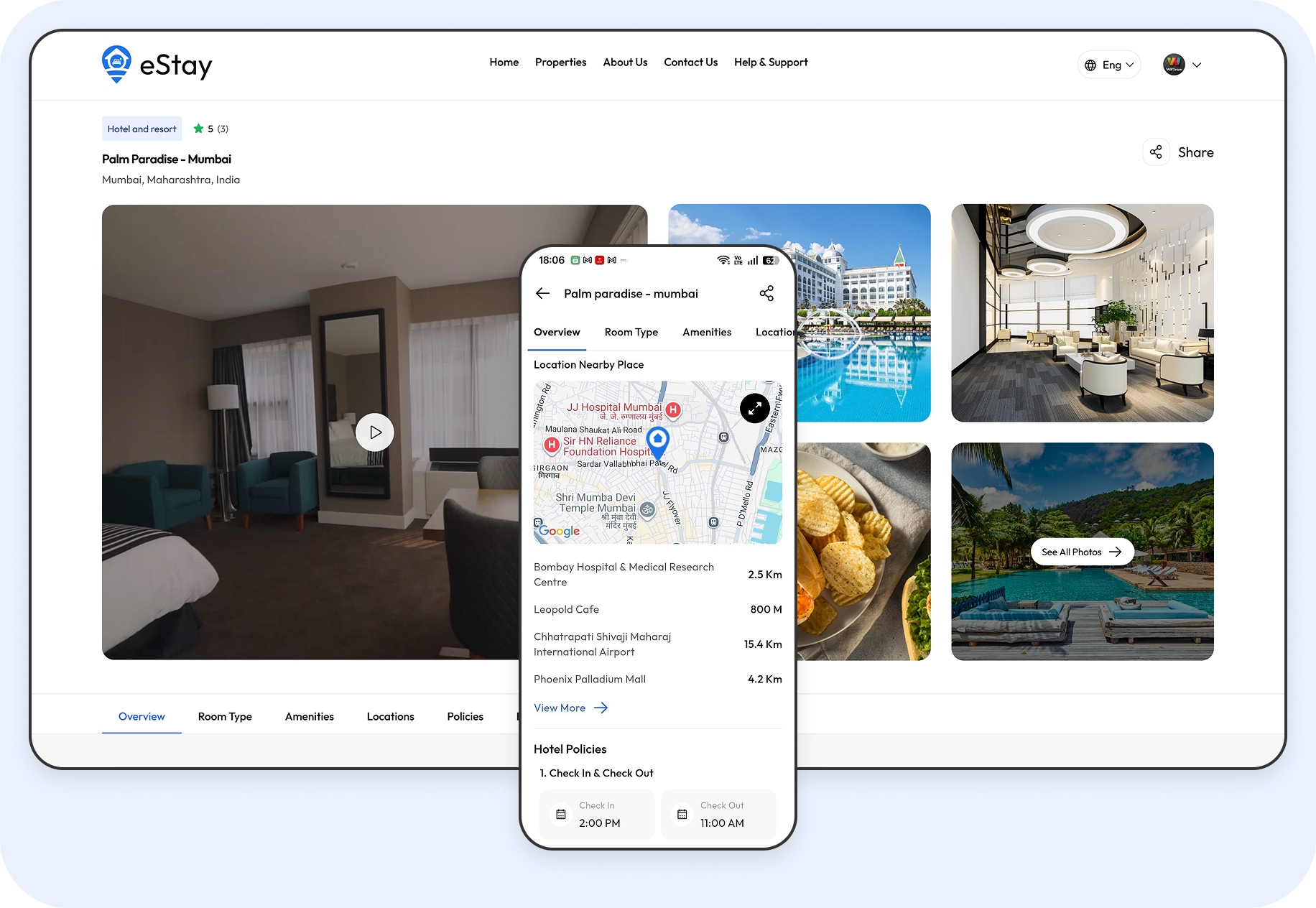 Detailed Property & Room Pages