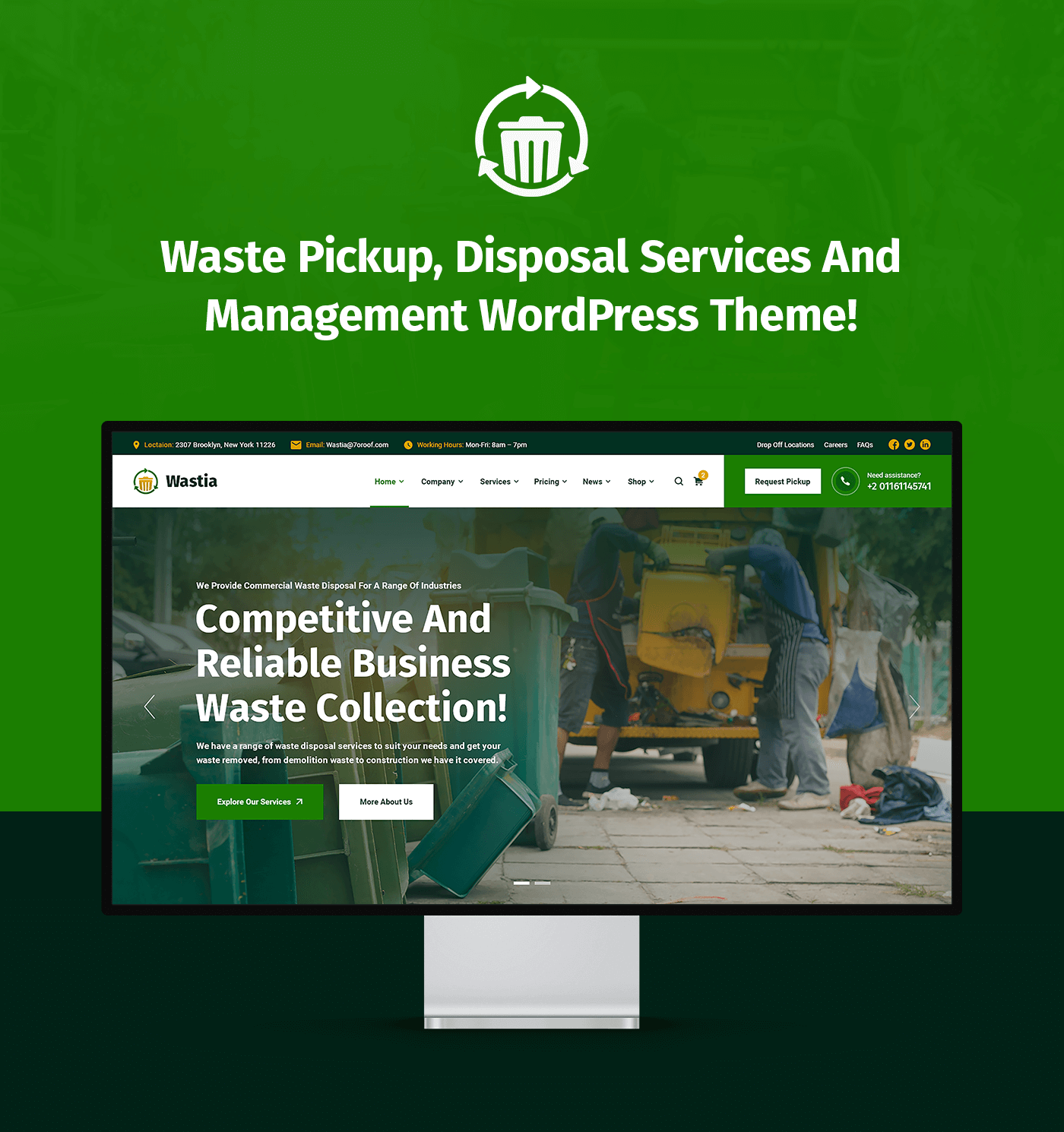 Wastia - Waste Pickup And Disposal Services WordPress Theme - 4