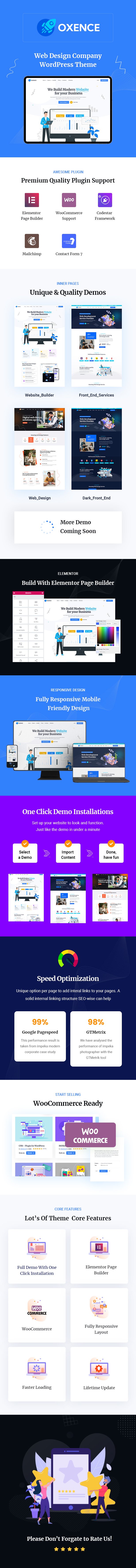 Oxence - 网页设计机构 Elementor WordPress 主题 - 1