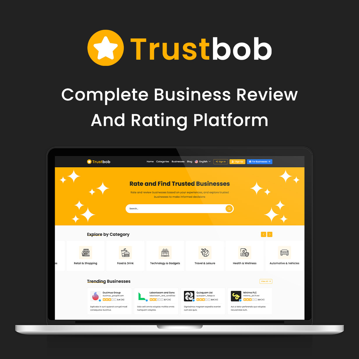 Trustbob - Business Review And Rating Platform (SAAS) - 2