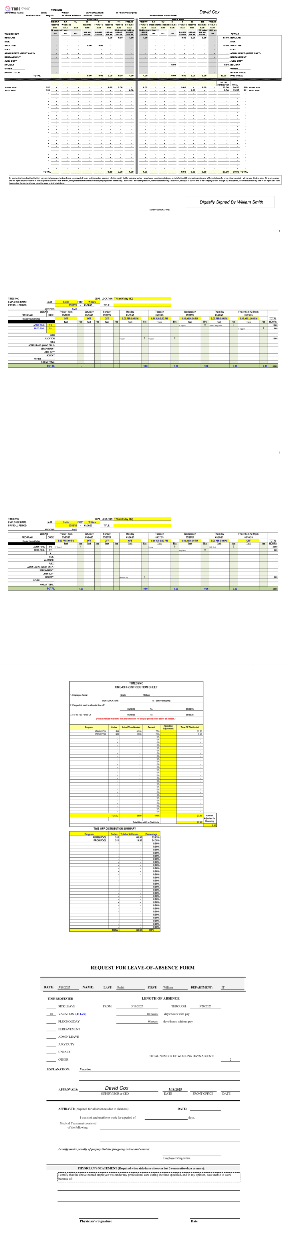 Timesheet PDF Download