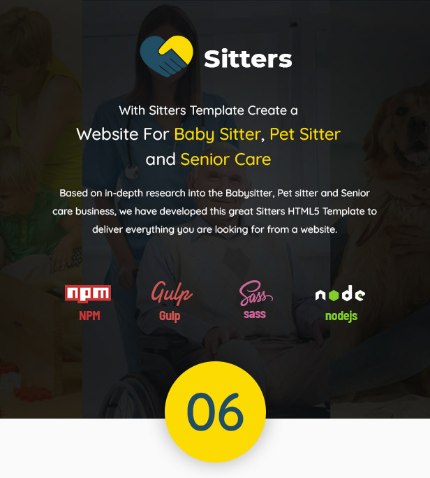 Sitters - Baby Sitter, Pet Sitter and Senior Care HTML5 Template - 2