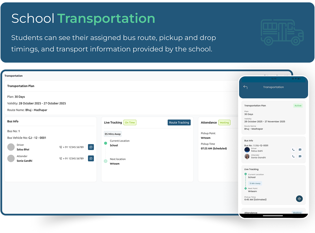 School Transportation - Online school management software