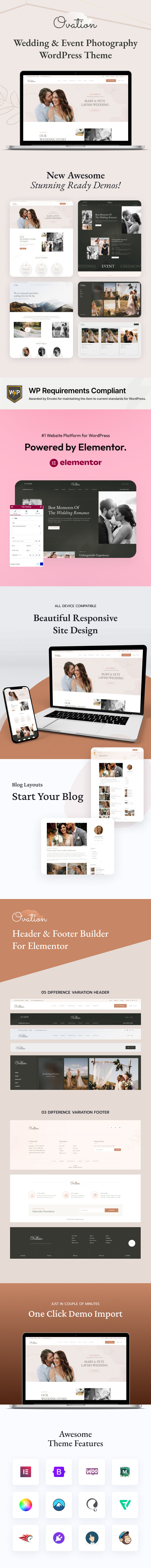 Ovation - Wedding & Event Photography WordPress Theme