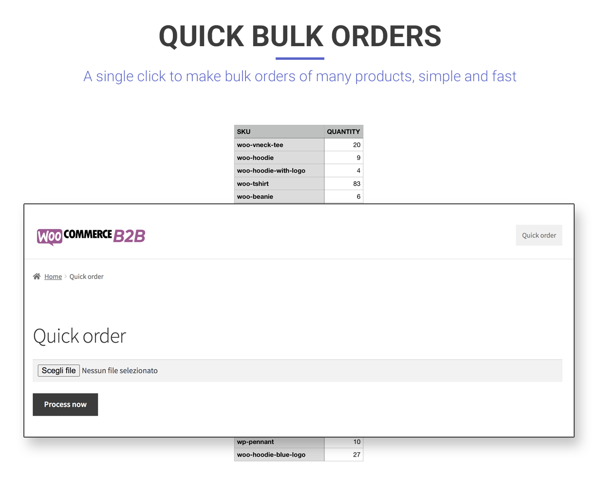 WooCommerce B2B - Quick bulk orders