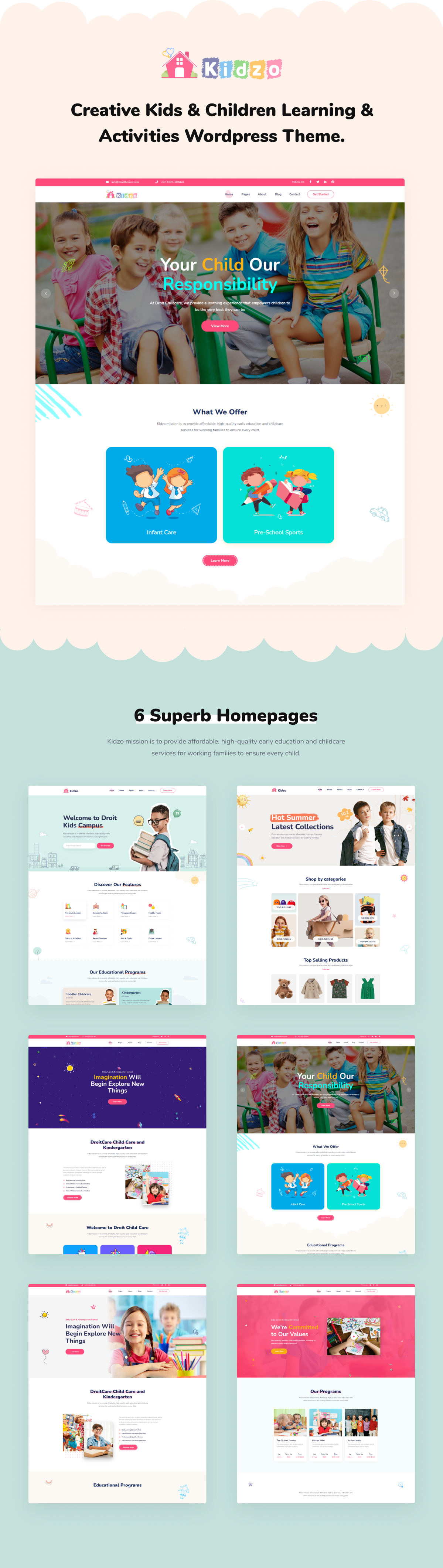 children WordPress theme home demo