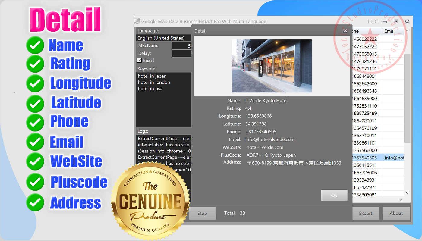 Google Map Business Extractor App with Multi-Language-detail