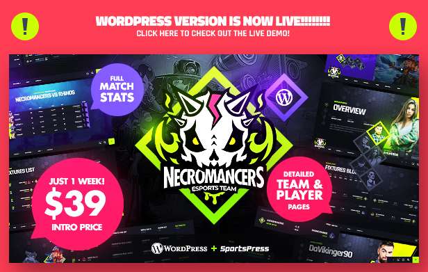 Necromancers - eSports Team PSD Template - 7