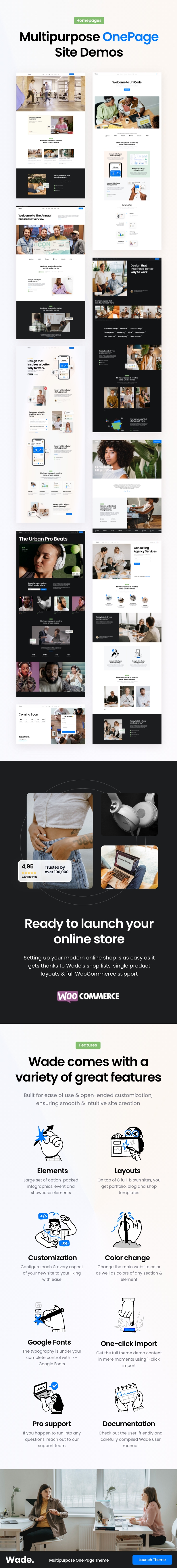 Wade - Business One Page WordPress Theme - 2