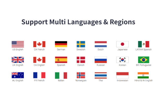 Vários idiomas