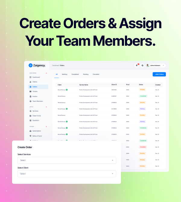 Zaigency - Services, Clients, Sales & Teams Management Laravel Script - 7