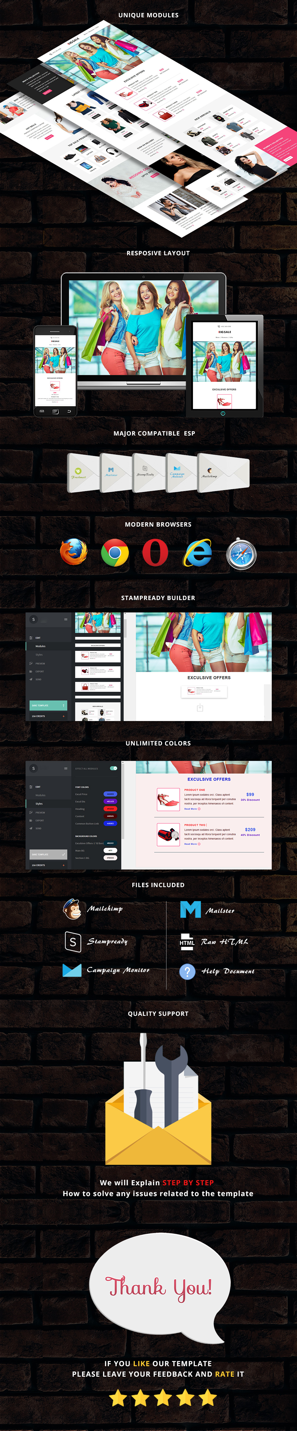 BigSale - Responsive Email Template + Stampready Builder
