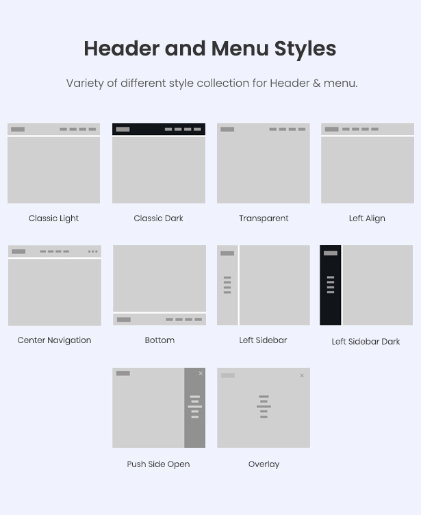different Header and Menu Style