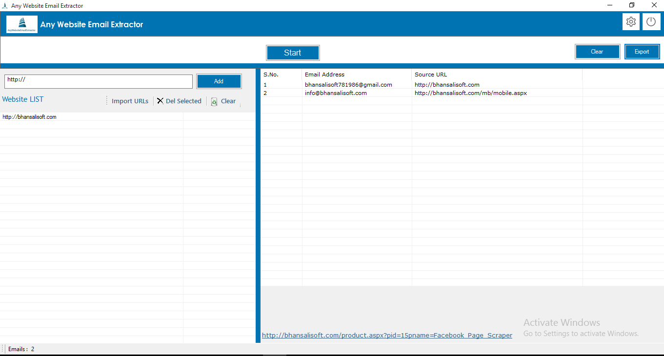 Any Website Email Extractor Software - 2