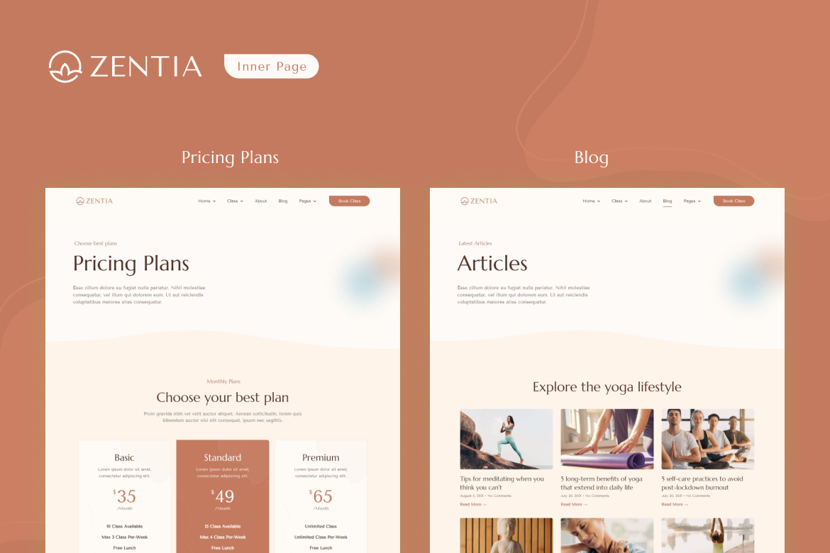 Zentia | Yoga Teacher & Studio Elementor Template Kit - 3