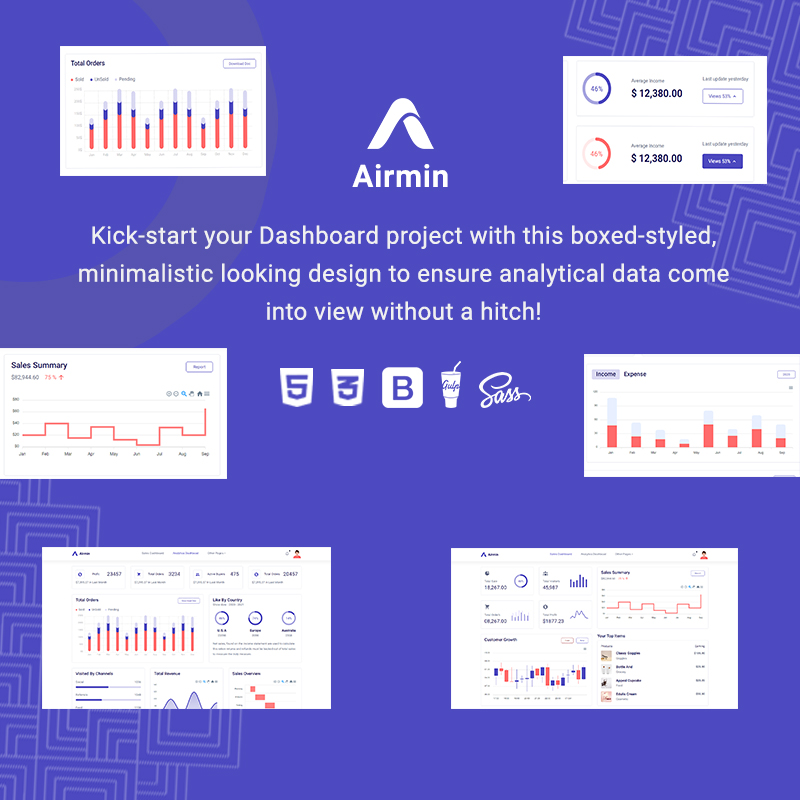 Airmin | Clean HTML SCSS Admin Template - 6