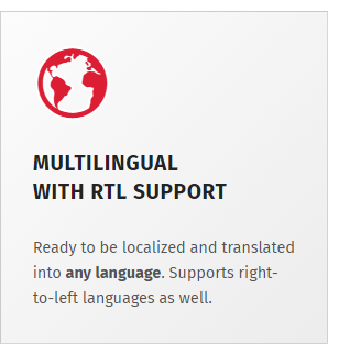 Multilingue, prêt pour la localisation avec prise en charge des langues de droite à gauche