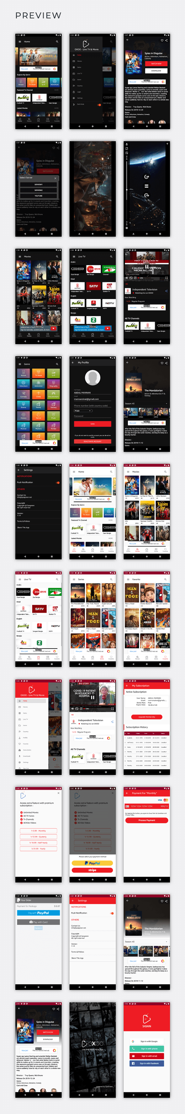 OXOO - Android Live TV & Movie Portal App with Subscription System - 4