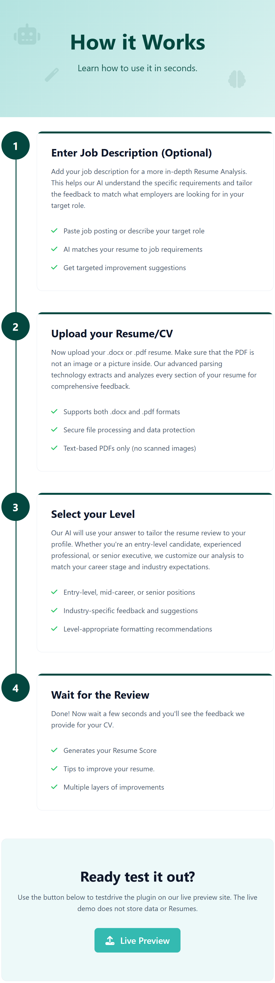 AICVs: AI Resume Scanner, Scorer & ATS Checker