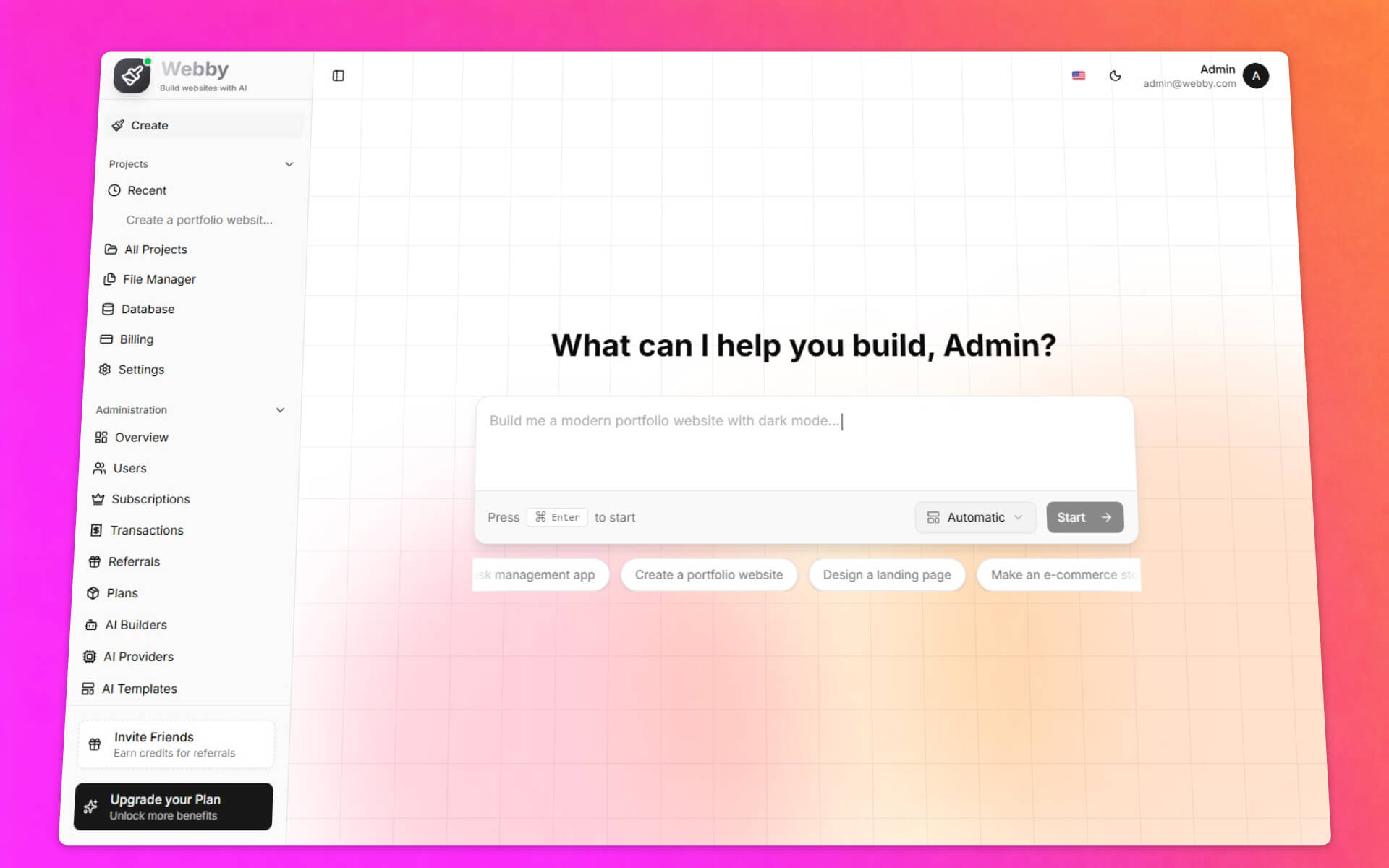 Webby – AI-Powered No-Code Website Builder SaaS Platform - 2