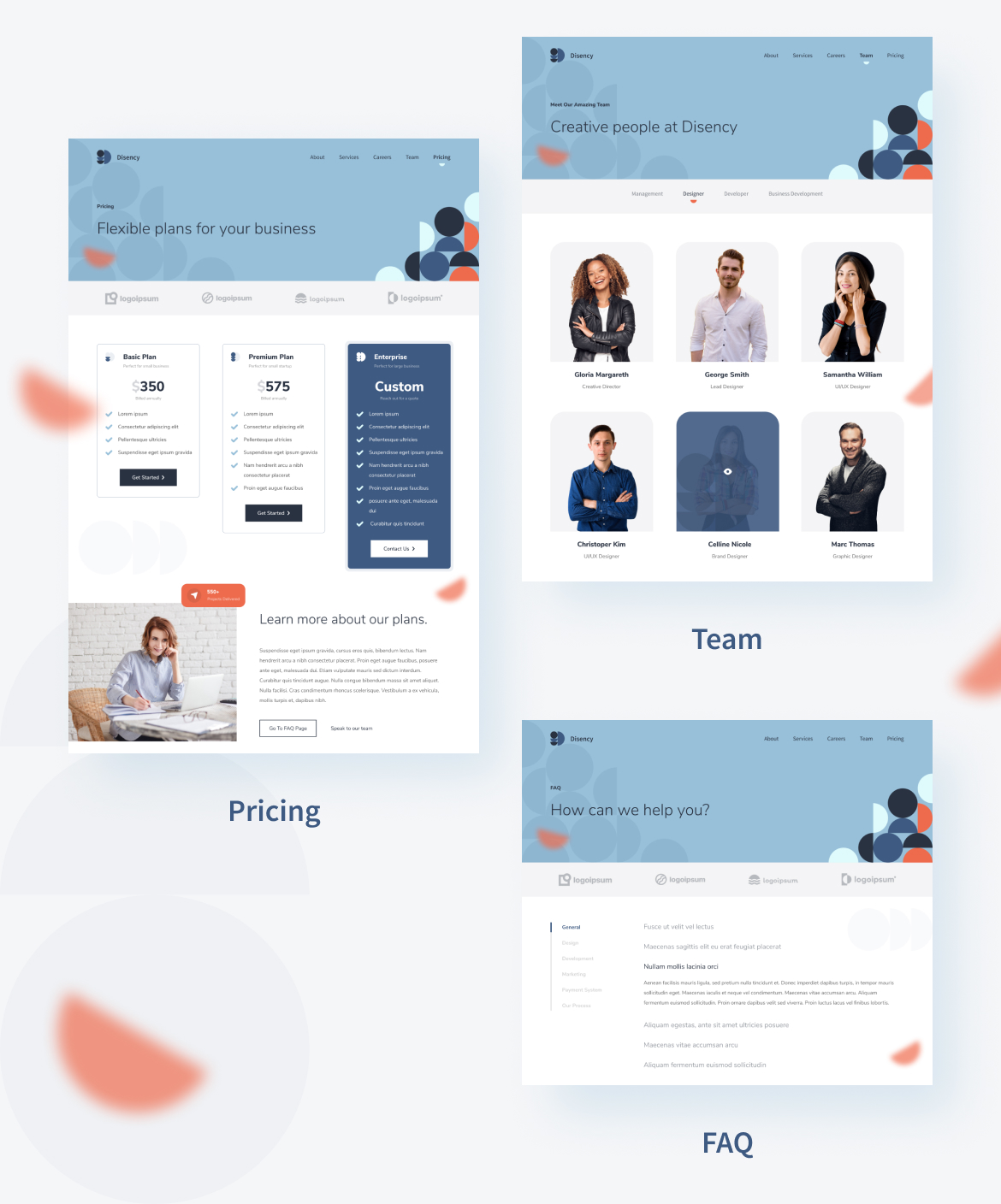 Disency | Startup & Business Web UI Kit for Adobe XD - 4