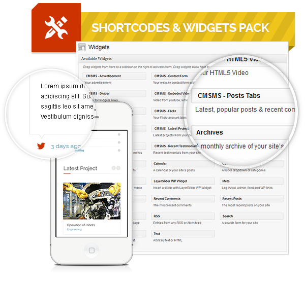 Extended shortcodes pack