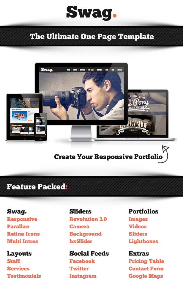Swag - One Page Parallax Portfolio Template - 1